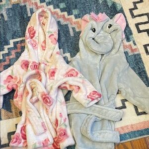 Kids Floral and Elephant robes 0/9 months